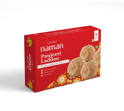 Naman Indian Sweet Desi Ghee Atta Panjeeri Laddoo Box